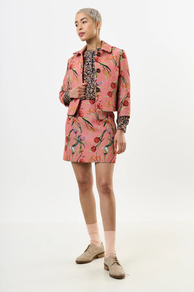 Aubin Tulip Jacquard A-line Mini Skirt - Pink - Detail 3