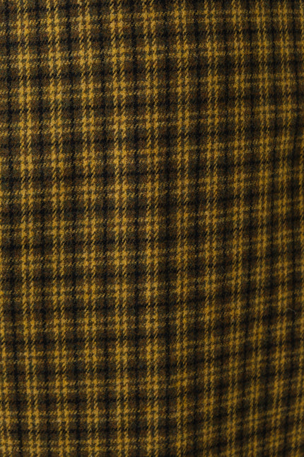 Dryden Wyoming Check Faux Fur Collar Coat - Mustard - Detail 5