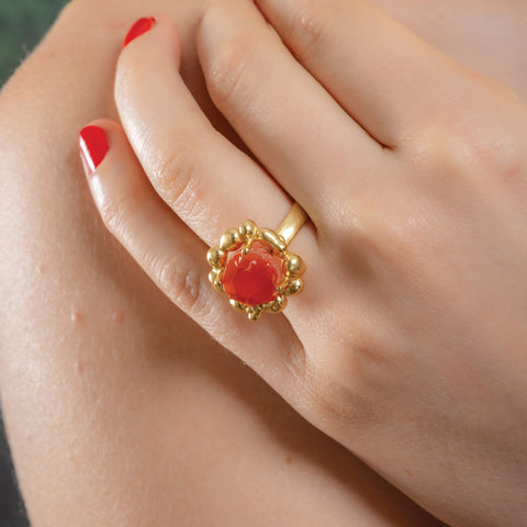 Arvino | Carnelian Mineral Claw Ring