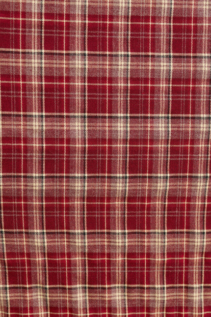 Alva Shadow Check Long Sleeve Midi Dress - Russet