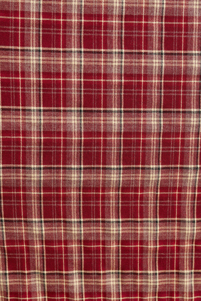 Alva Shadow Check Long Sleeve Midi Dress - Russet