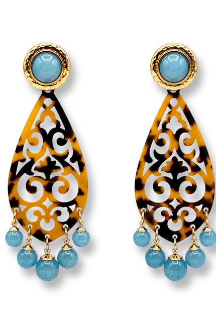 Michael Nash Jewelry | Amelia Tortoise Resin Cut Out Drop Earrings