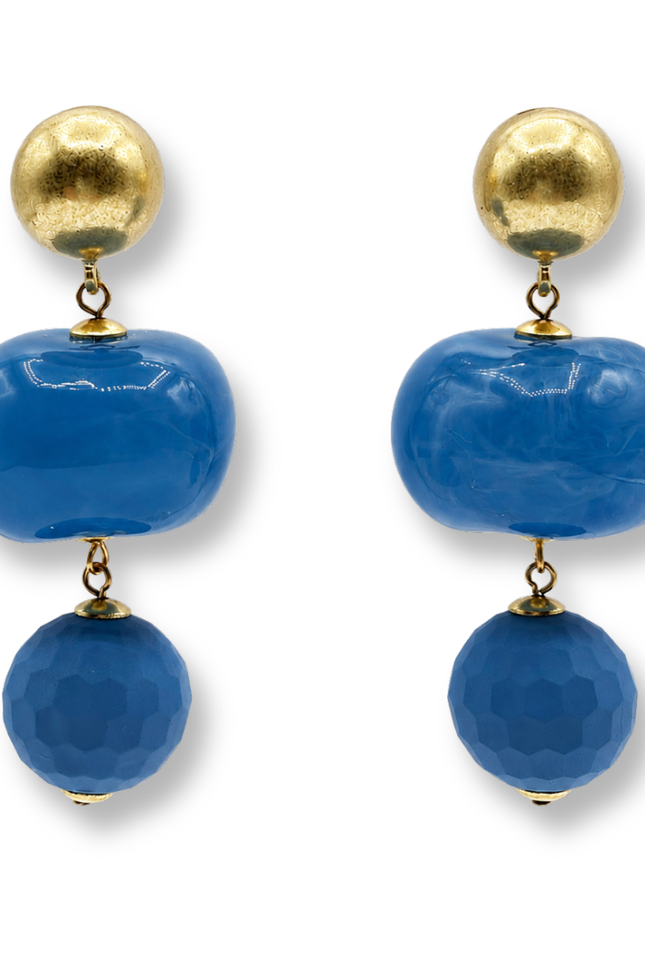 Michael Nash Jewelry | Analise Triple Cornflower Blue Resin Drop Pierced Earrings