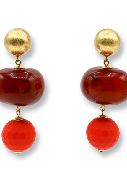 Analise Triple Tortoise And Orange Drop Pierced Earrings