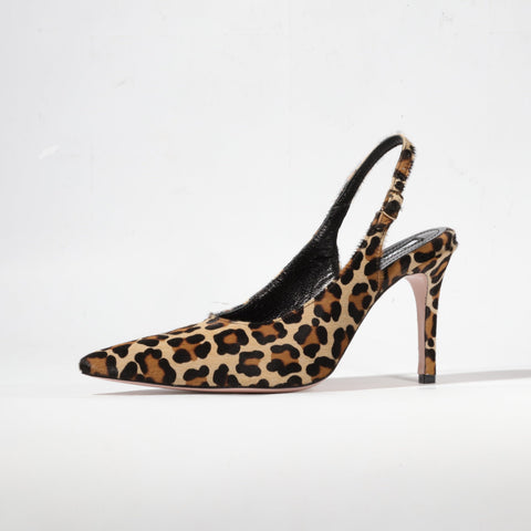 The Mad Shoes | YOKO Slingback Pony Leopard Leather