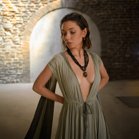 Zhenabia | FAIRY Dress in Khaki Green