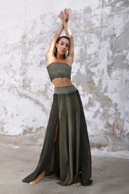 Zhenabia | ZHE Skirt in Khaki Green
