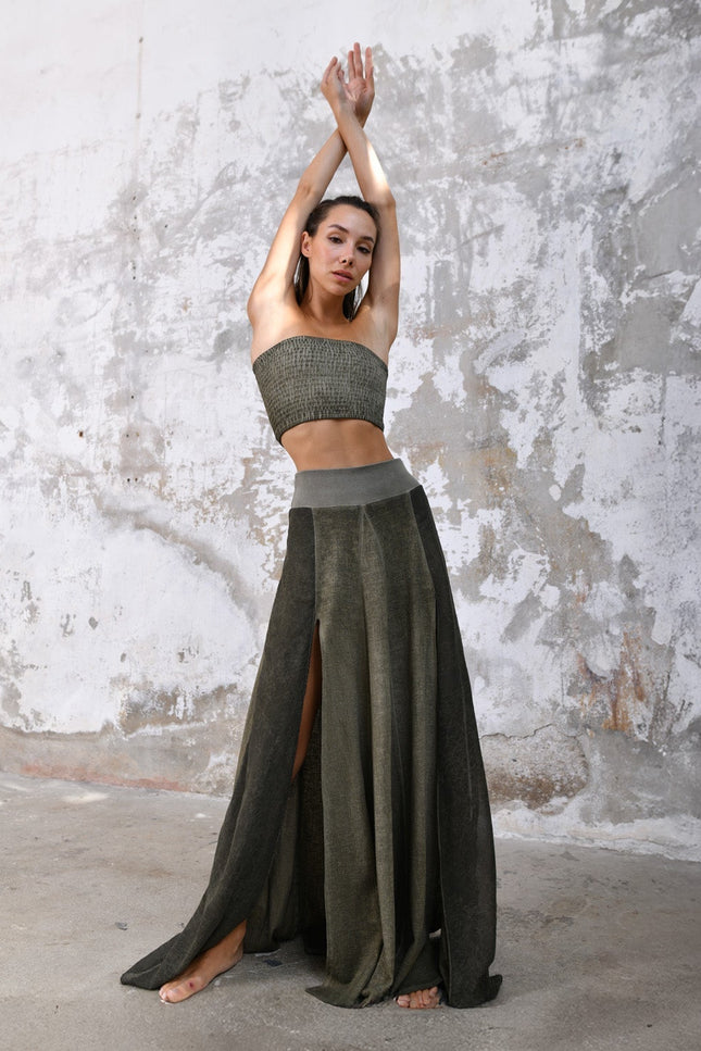 Zhenabia | ZHE Skirt in Khaki Green