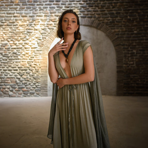 Zhenabia | FAIRY Dress in Khaki Green