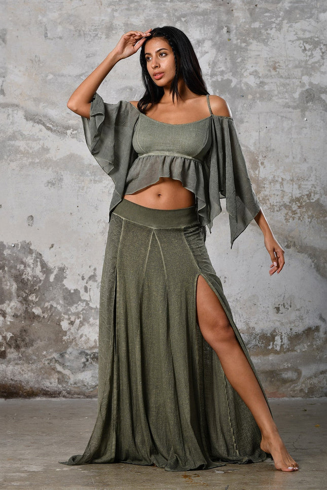 Zhenabia | VENUS Blouse in Khaki Green