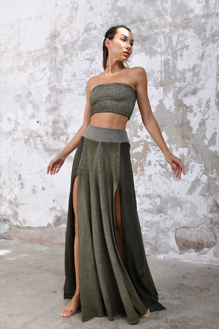Zhenabia | ZHE Skirt in Khaki Green