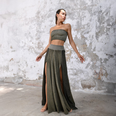 Zhenabia | ZHE Skirt in Khaki Green