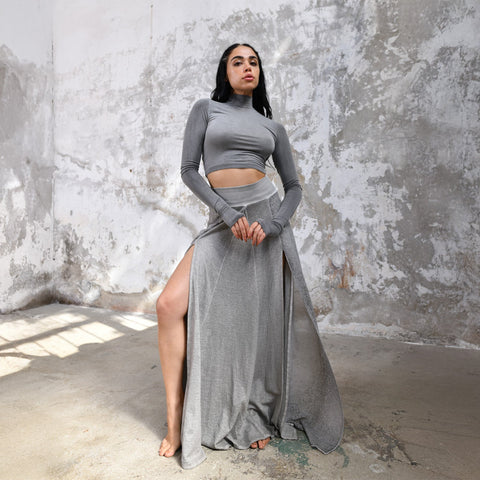 Zhenabia | ZHE Skirt in Light Gray