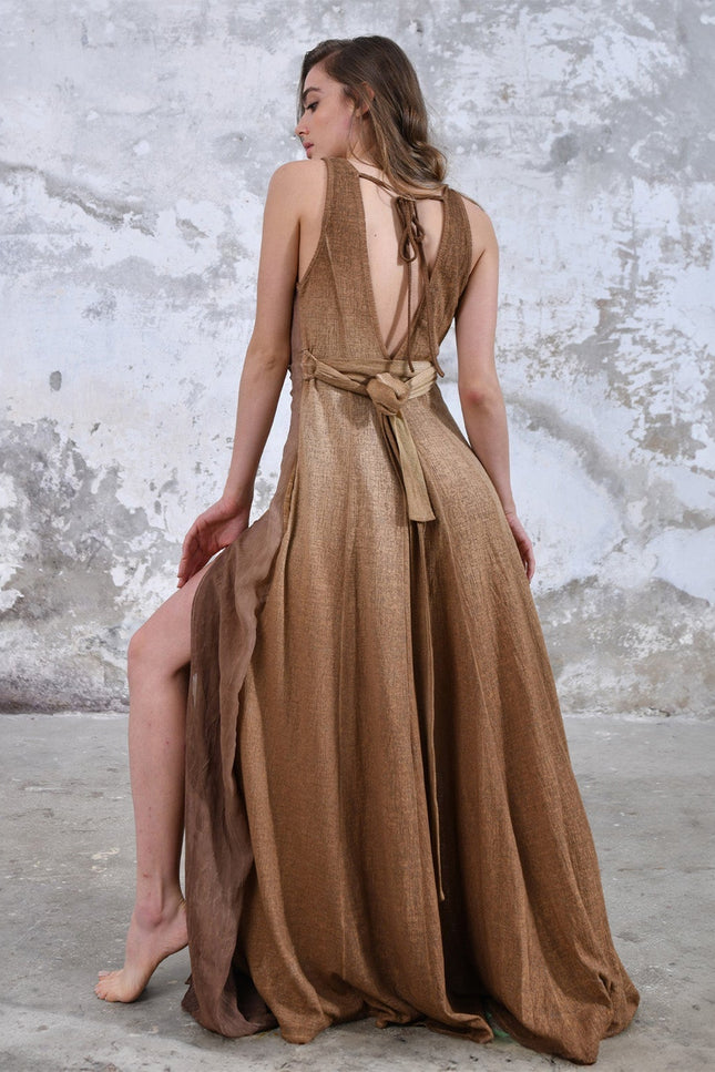 Zhenabia | ZHE Dress in Desert Sand