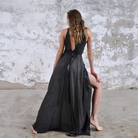 Zhenabia | ZHE Dress in Charcoal