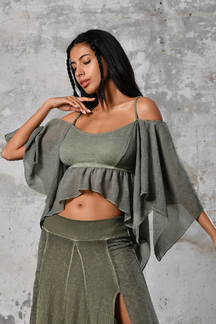 Zhenabia | VENUS Blouse in Khaki Green