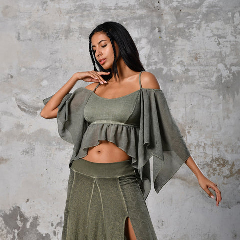 Zhenabia | VENUS Blouse in Khaki Green