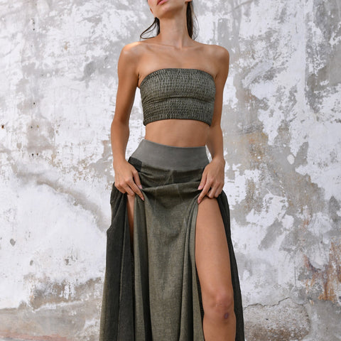 Zhenabia | ZHE Skirt in Khaki Green