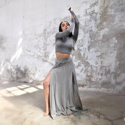 Zhenabia | ZHE Skirt in Light Gray