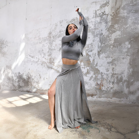 Zhenabia | ZHE Skirt in Light Gray