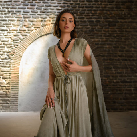 Zhenabia | FAIRY Dress in Khaki Green