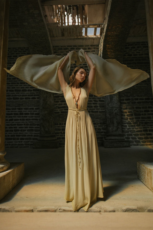Zhenabia | FAIRY Dress in Vintage Lemon