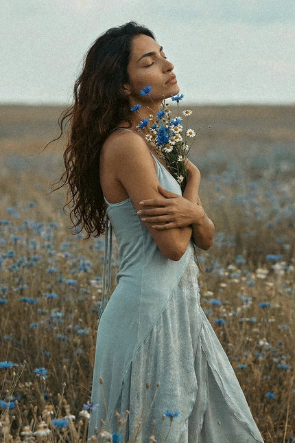Zhenabia | Aria Blouse in Baby Blue