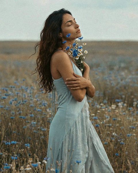 Zhenabia | Aria Blouse in Baby Blue