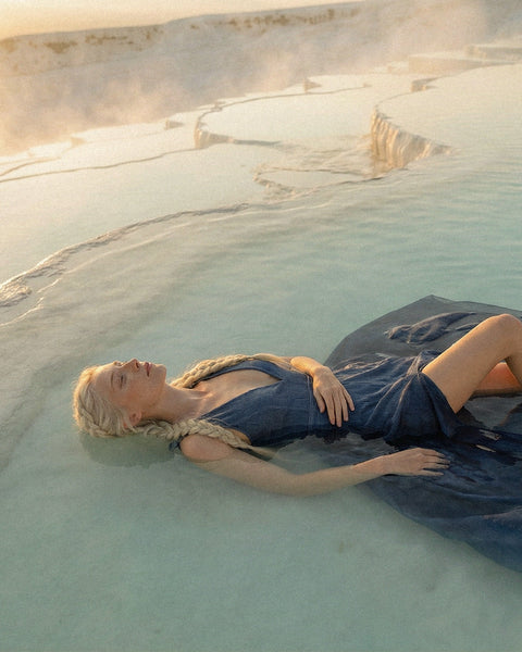 Zhenabia | ZHE Dress in Dusty Blue