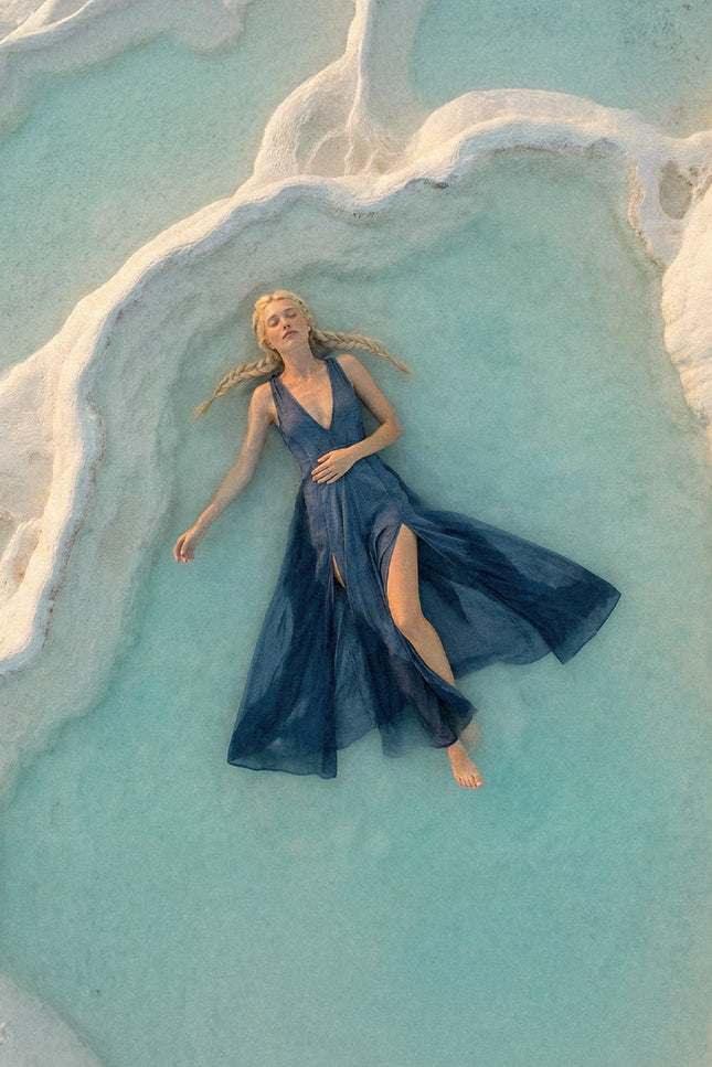 Zhenabia | ZHE Dress in Dusty Blue