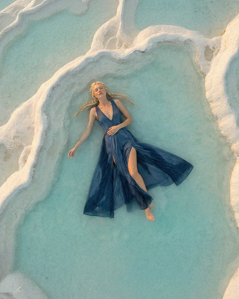 Zhenabia | ZHE Dress in Dusty Blue