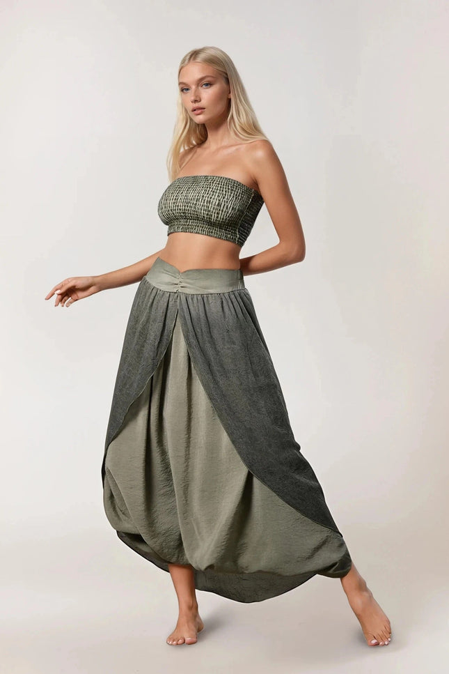 Zhenabia | Gaia Salvar in Khaki Green
