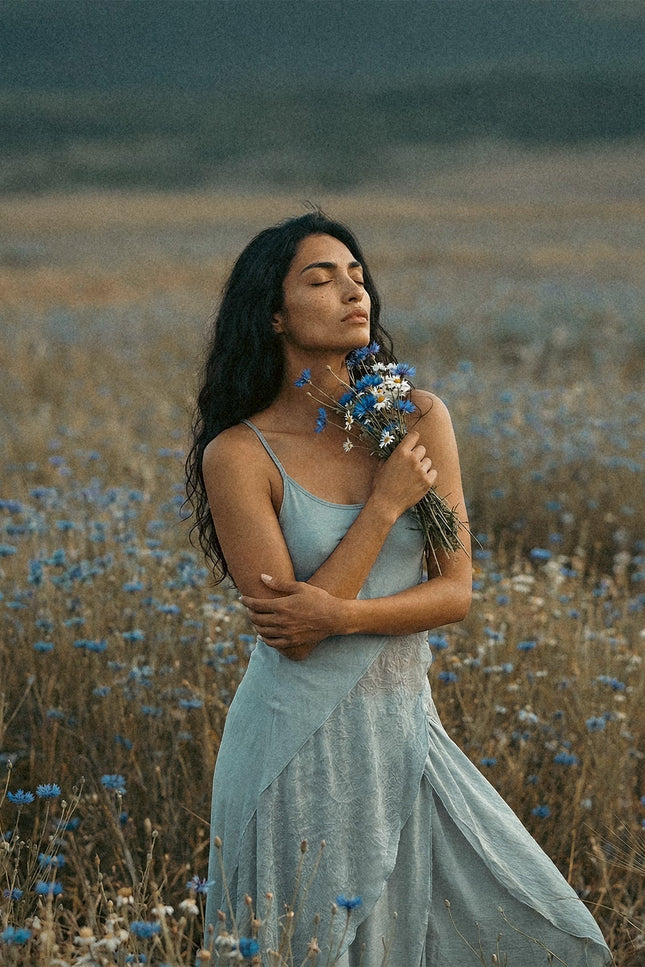 Zhenabia | Aria Blouse in Baby Blue