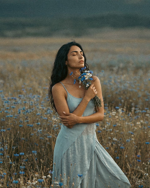 Zhenabia | Aria Blouse in Baby Blue