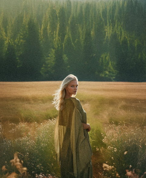 Zhenabia | Leila Top in Khaki Green