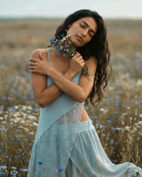 Zhenabia | Aria Blouse in Baby Blue