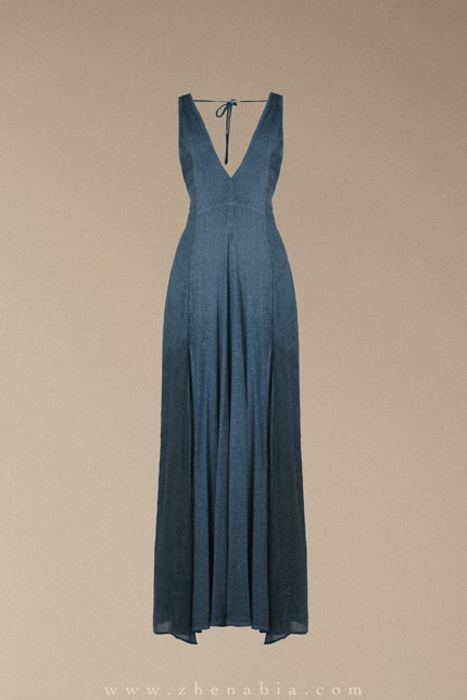 Zhenabia | ZHE Dress in Dusty Blue