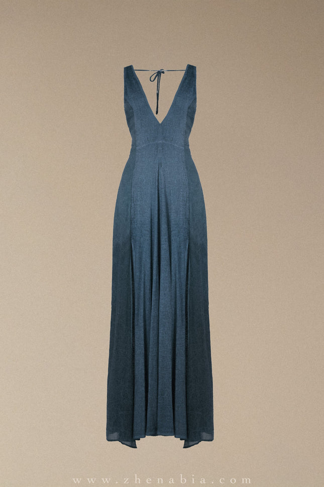 Zhenabia | ZHE Dress in Dusty Blue