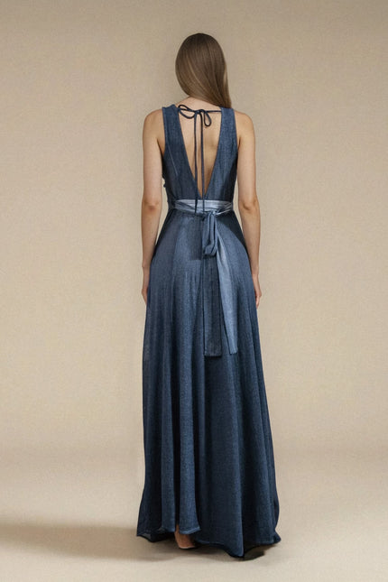Zhenabia | ZHE Dress in Dusty Blue