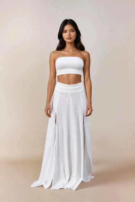 Zhenabia | ZHE Skirt in White