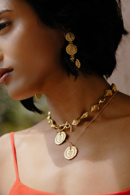 Arvino | Embossed Snake Medallion Necklace