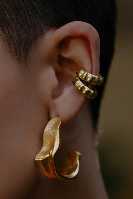 Arvino | Gilded Crimped Hoops
