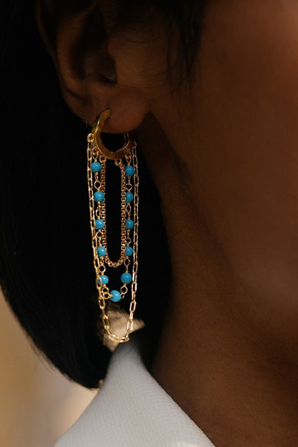 Arvino | Turquoise Fringes Huggies