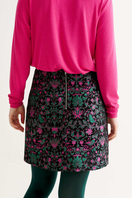 Aubin Belle Plume  Jacquard A-Line Mini Skirt