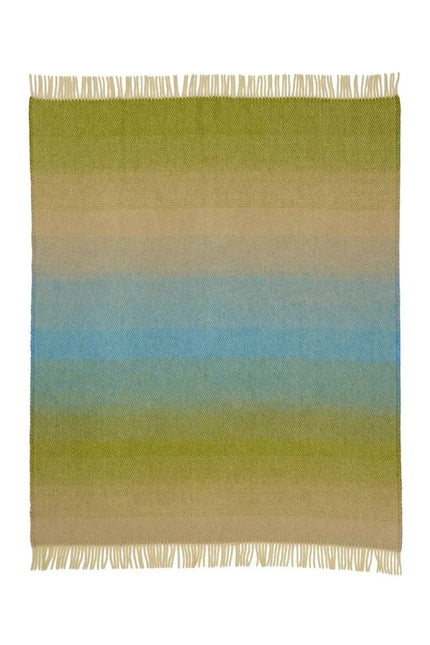 Aurora - Lambswool Throw - Green Blue