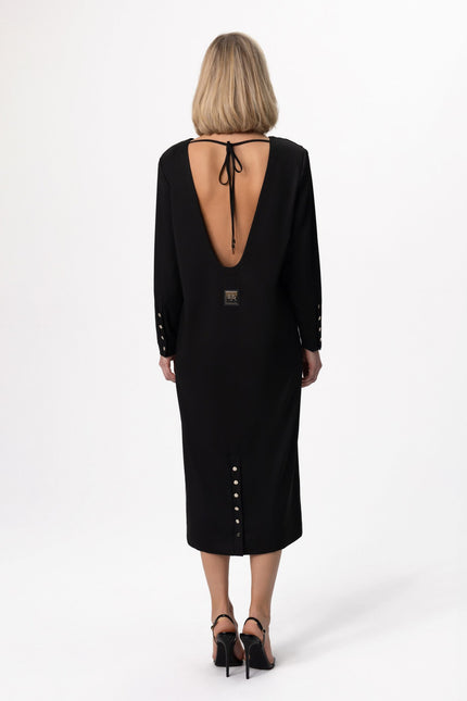 Freisi | Elegant Open-Back Midi Dress