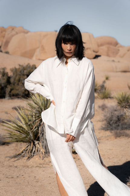 A Perfect Nomad | Evolve Wide Leg Trousers white