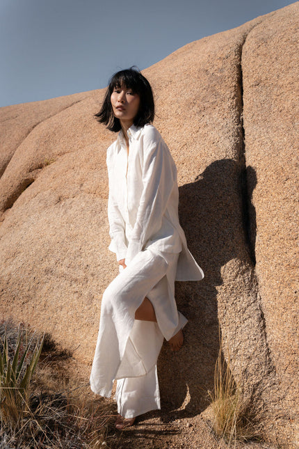 A Perfect Nomad | Evolve Wide Leg Trousers white