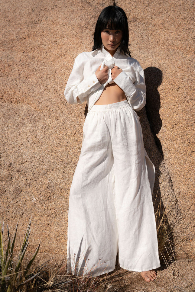 A Perfect Nomad | Evolve Wide Leg Trousers white