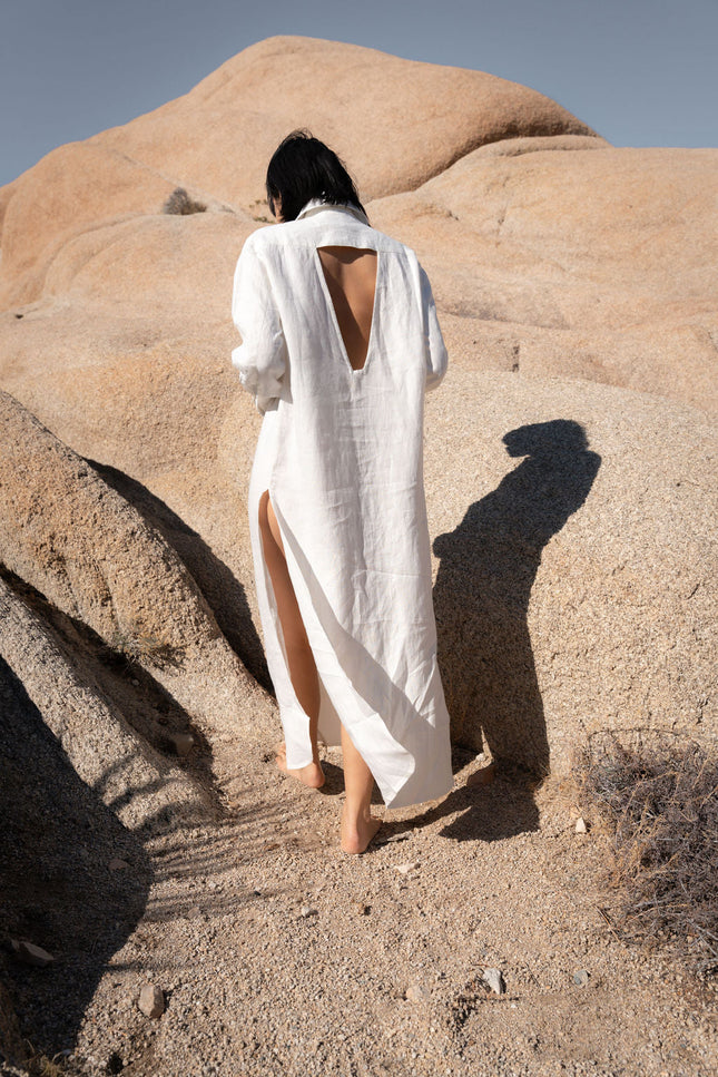 A Perfect Nomad | Evolve Linen Maxi Dress